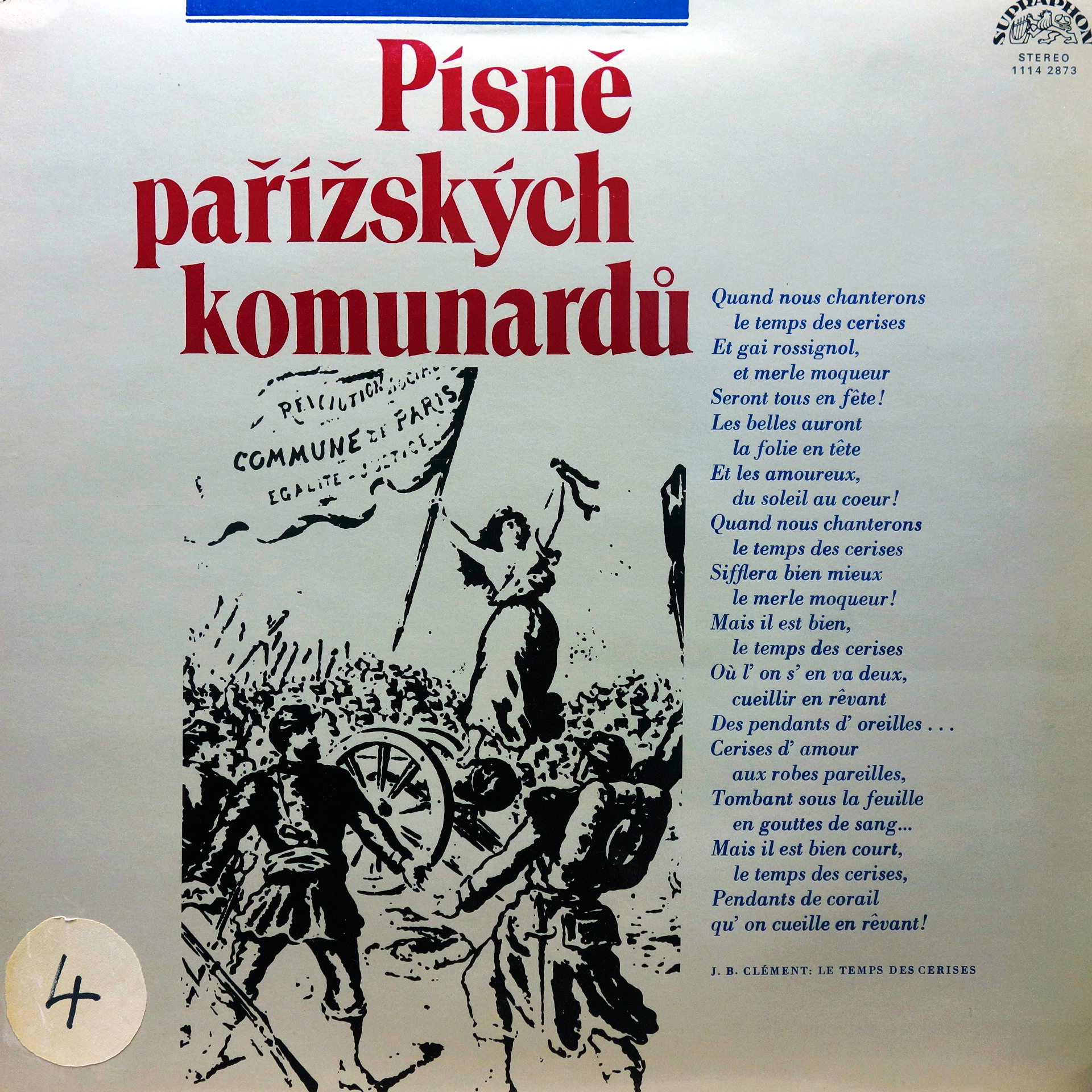 LP Chorale Populaire De Paris ‎– Písně Pařížskych Komunardů
