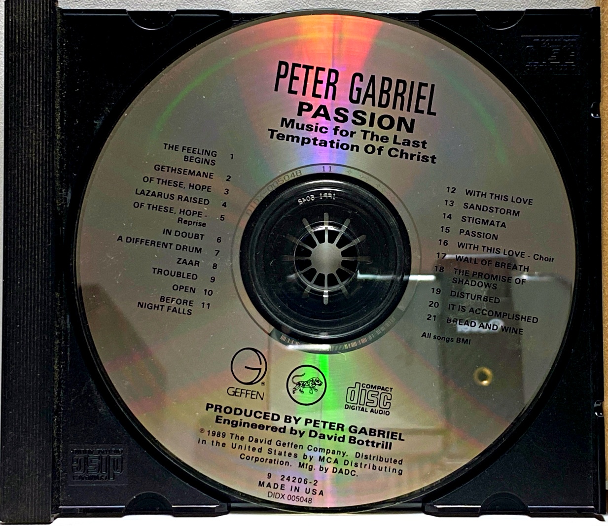 CD Peter Gabriel – Passion - Music For The Last Temptation Of Christ