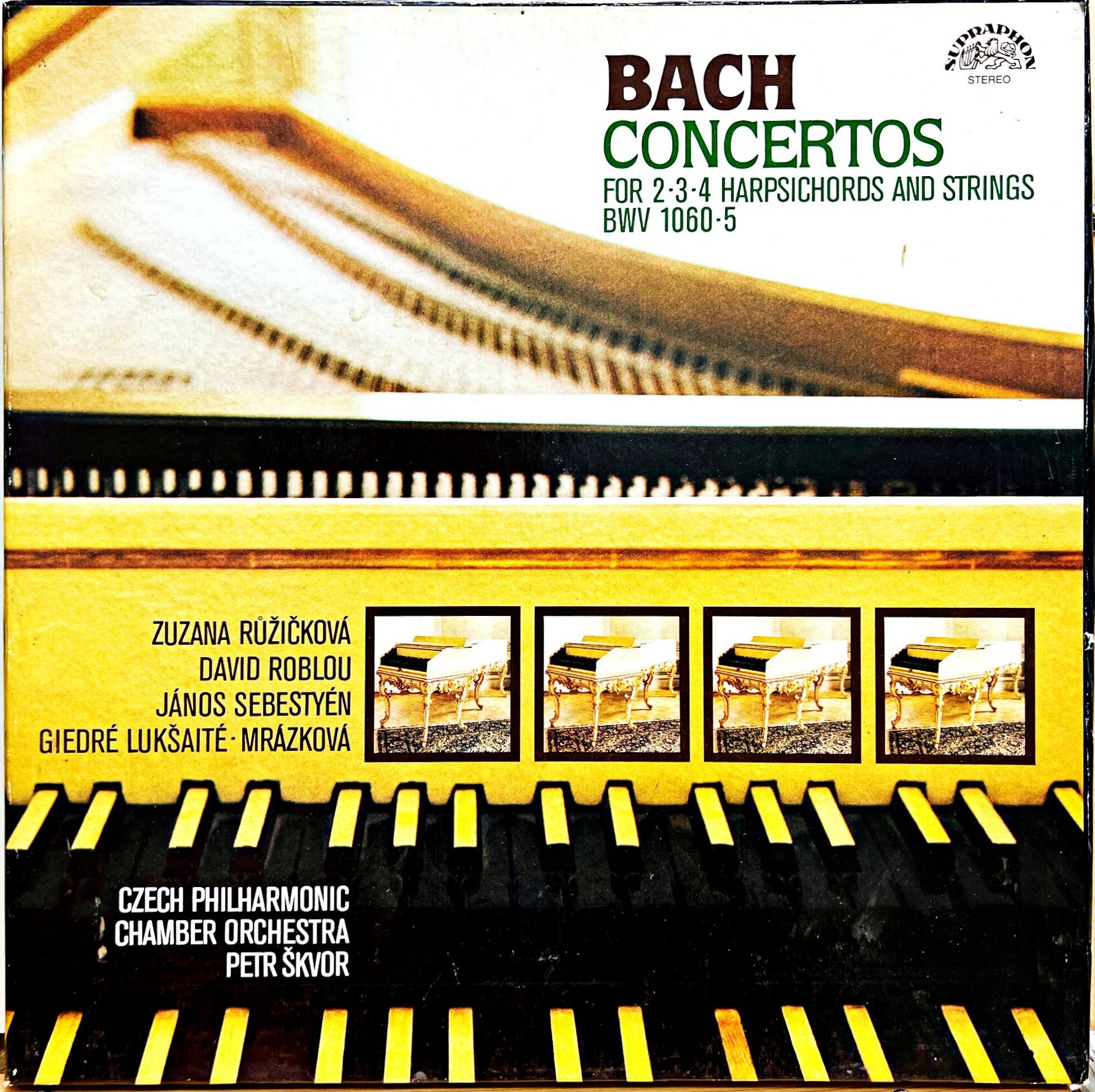 2xLP Bach, Růžičková, Roblou, Sebestyén, Mrázková, Škvor – Concertos For 2-3-4..