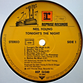 LP Neil Young ‎– Tonight's The Night